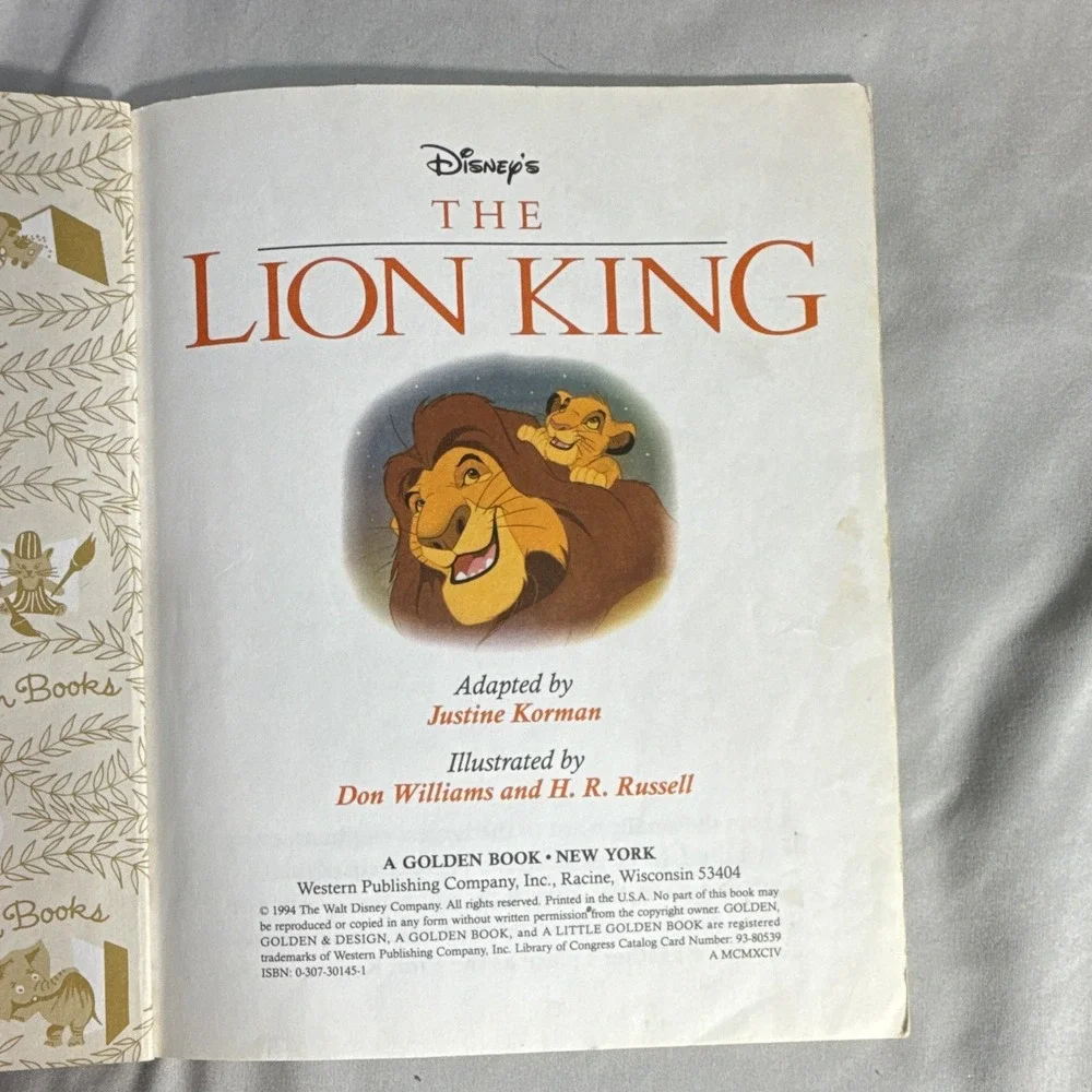 Little Golden Book Disney Lot: Aladdin, The Lion King, Mickey Mouse (1992/1994)
